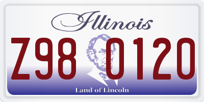 IL license plate Z980120