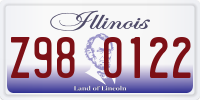 IL license plate Z980122