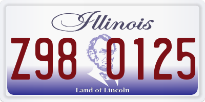 IL license plate Z980125