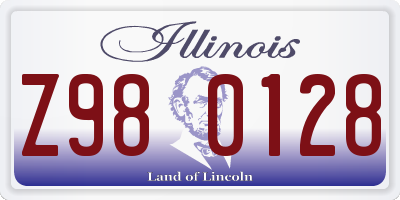 IL license plate Z980128