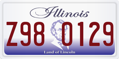 IL license plate Z980129