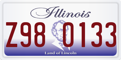 IL license plate Z980133