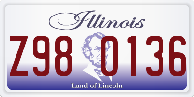 IL license plate Z980136