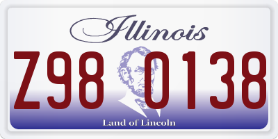 IL license plate Z980138