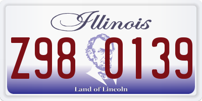 IL license plate Z980139
