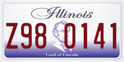 IL license plate Z980141