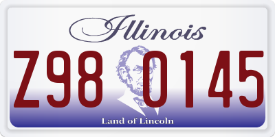 IL license plate Z980145