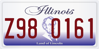 IL license plate Z980161
