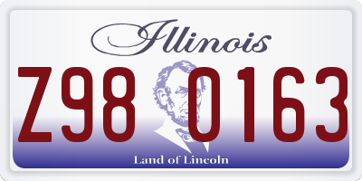 IL license plate Z980163