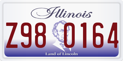 IL license plate Z980164