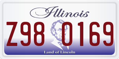 IL license plate Z980169