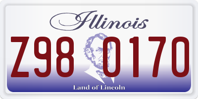 IL license plate Z980170