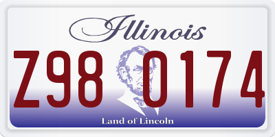 IL license plate Z980174