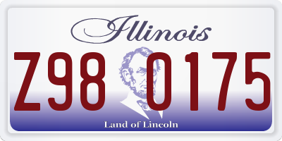 IL license plate Z980175