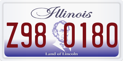 IL license plate Z980180