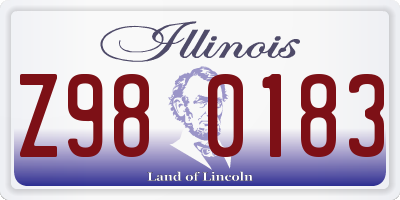 IL license plate Z980183