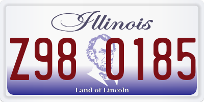 IL license plate Z980185