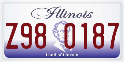 IL license plate Z980187
