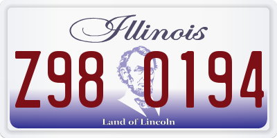IL license plate Z980194