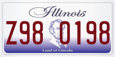 IL license plate Z980198