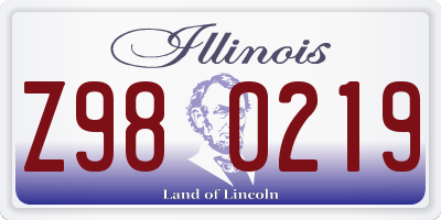 IL license plate Z980219