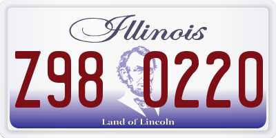 IL license plate Z980220