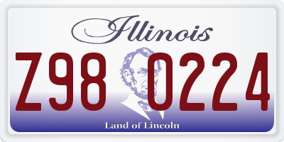 IL license plate Z980224