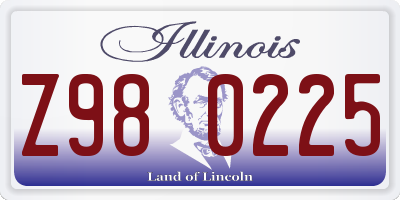 IL license plate Z980225