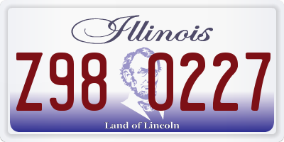IL license plate Z980227