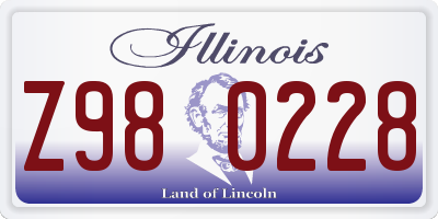 IL license plate Z980228