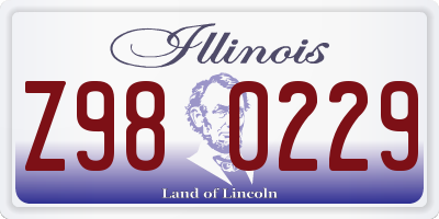 IL license plate Z980229