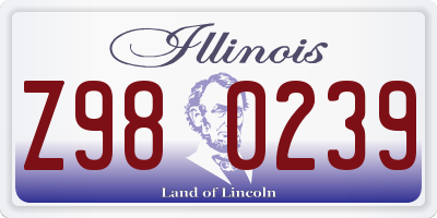 IL license plate Z980239