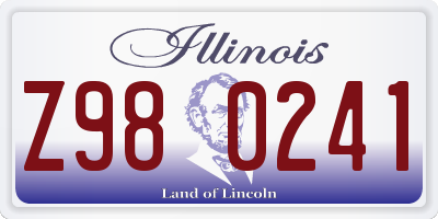 IL license plate Z980241