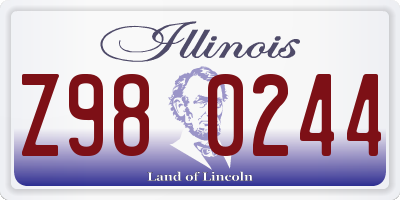 IL license plate Z980244