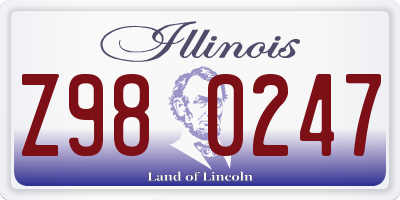 IL license plate Z980247