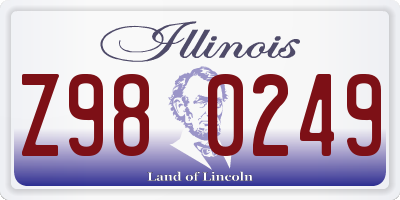 IL license plate Z980249