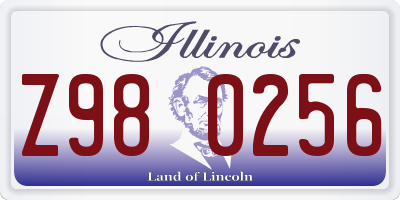 IL license plate Z980256