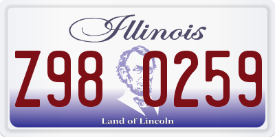 IL license plate Z980259