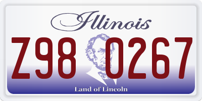 IL license plate Z980267