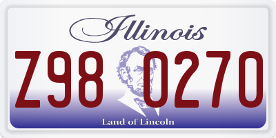 IL license plate Z980270