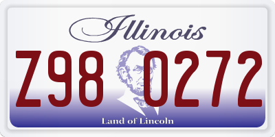 IL license plate Z980272
