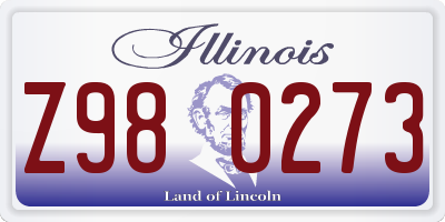 IL license plate Z980273