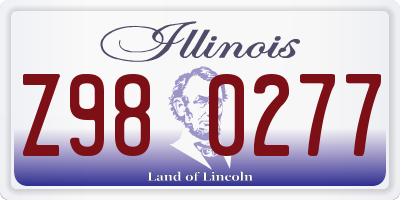 IL license plate Z980277