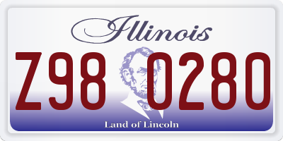 IL license plate Z980280