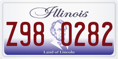 IL license plate Z980282