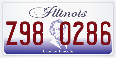 IL license plate Z980286