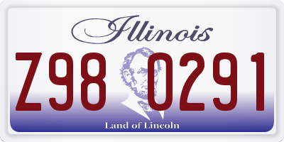 IL license plate Z980291
