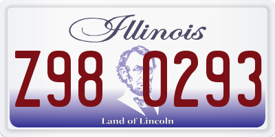 IL license plate Z980293