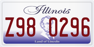 IL license plate Z980296