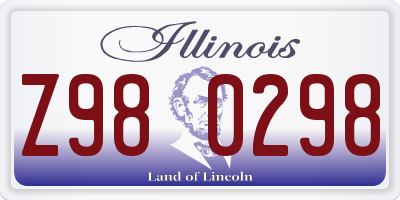 IL license plate Z980298